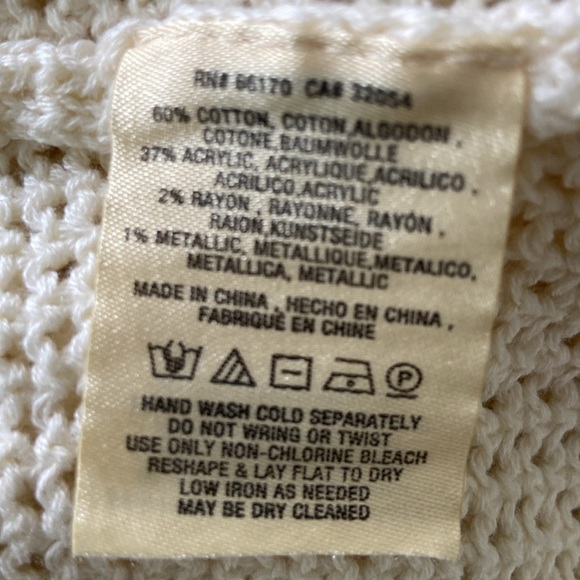 Anthropologie Moth Creamy Colored Open Weave Sweater with Coppery Detail… - Picture 8 of 8